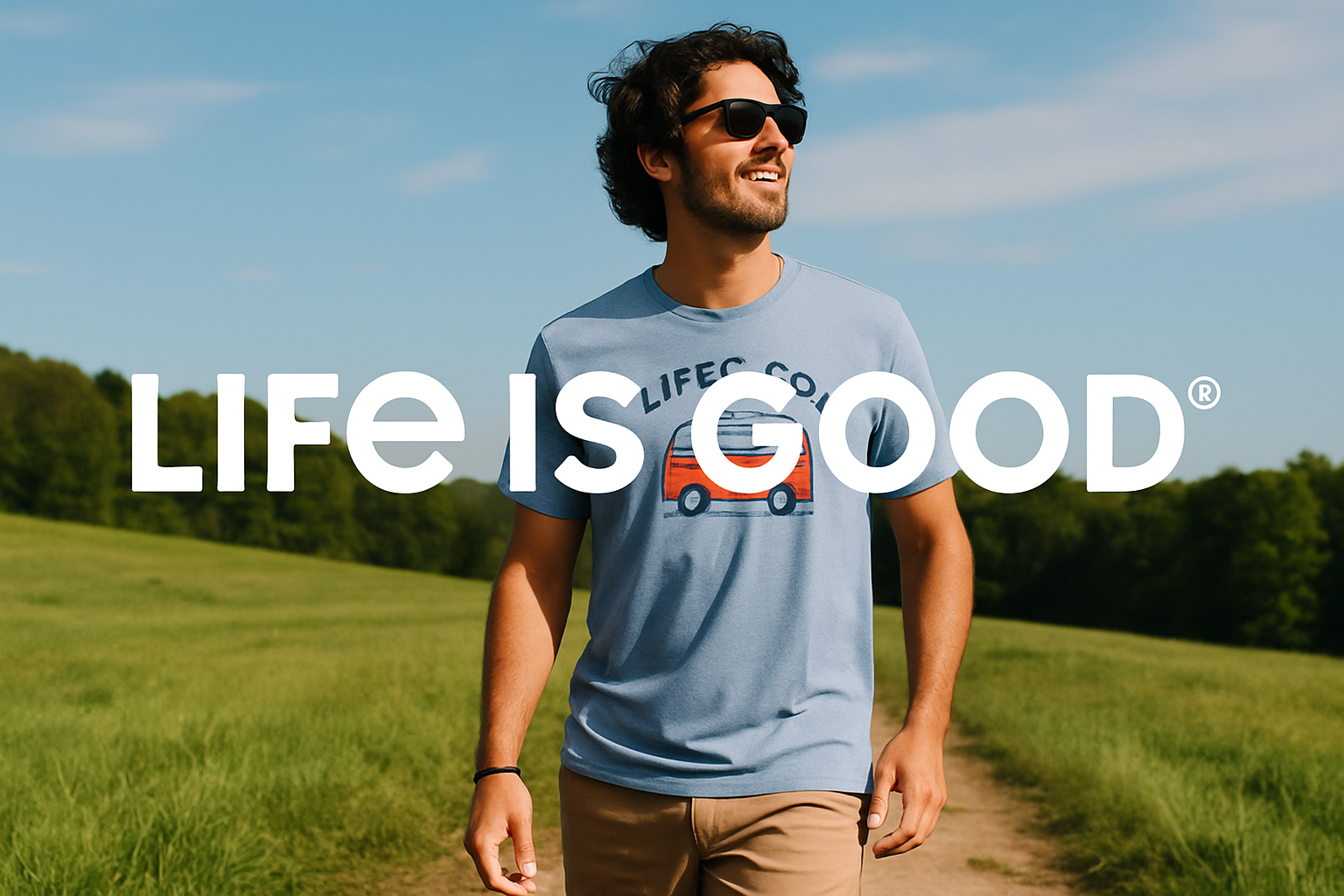 Life Is Good graphic tees brand card