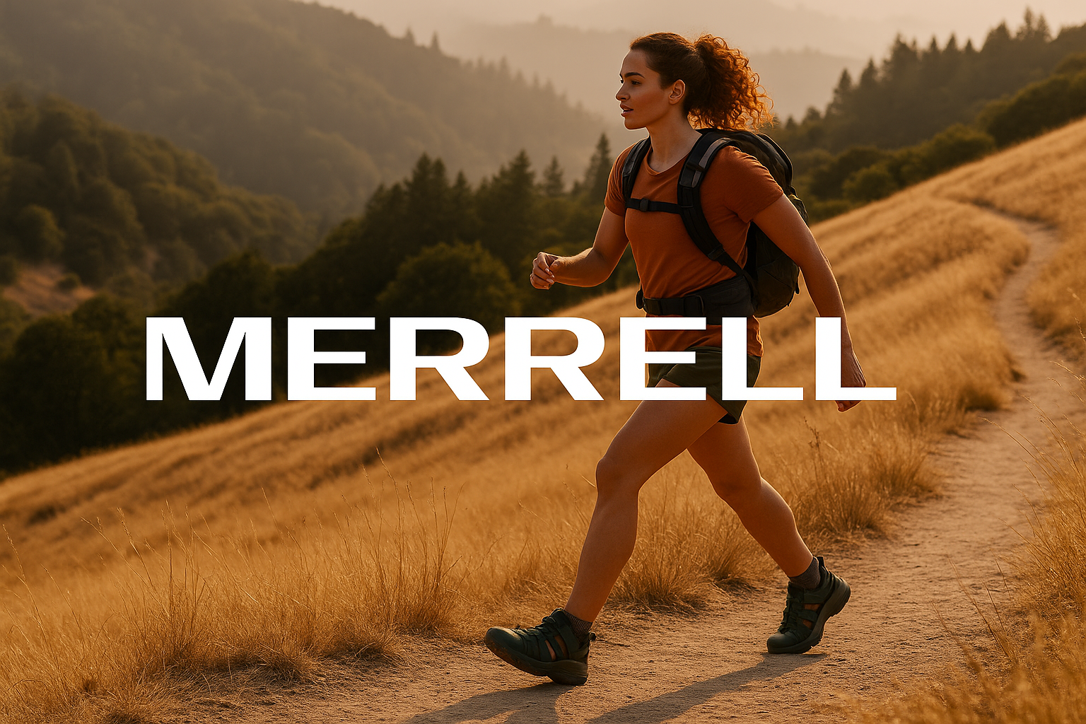 Merrell performance hiking shoes brand card