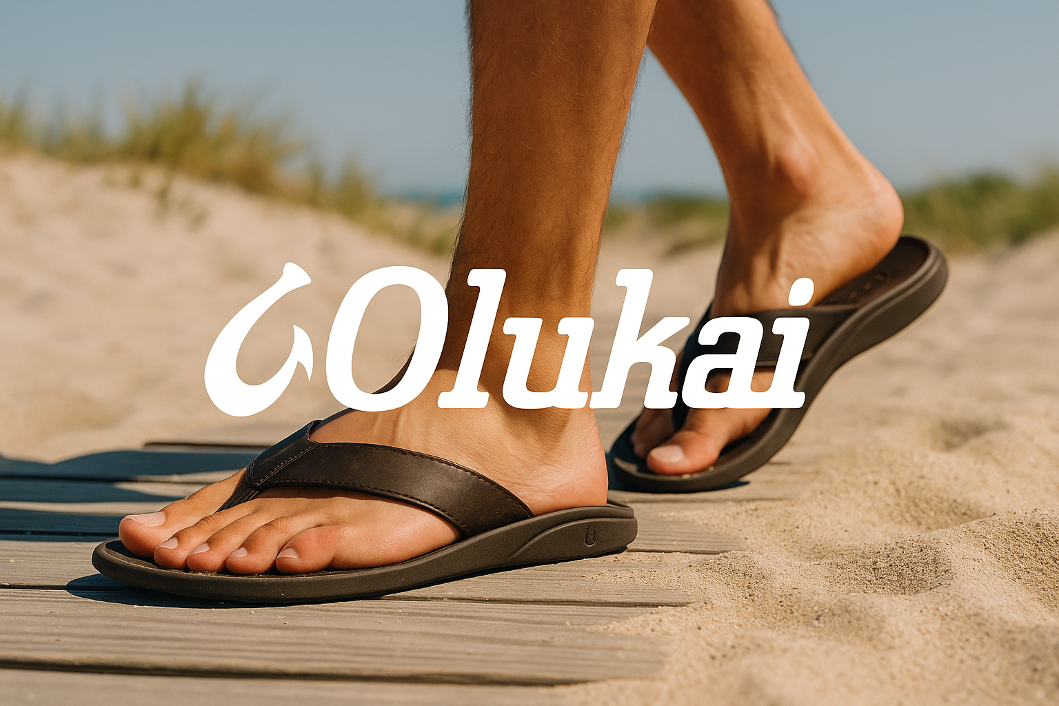 Olukai premium sandals brand card